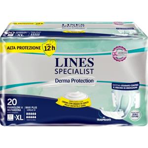 FATER SpA Pannolone a Mutandina Lines Specialist Derma Maxi XL - 20 Pezzi Assorbenti con Crema Protettiva