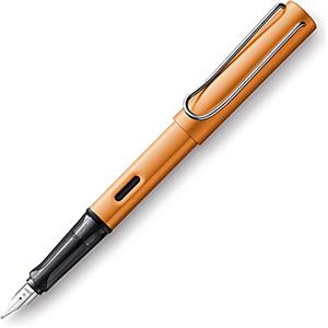 Lamy AL-star 027 - Penna stilografica in alluminio color bronzo con impugnatura trasparente e molla in acciaio, pennino EF