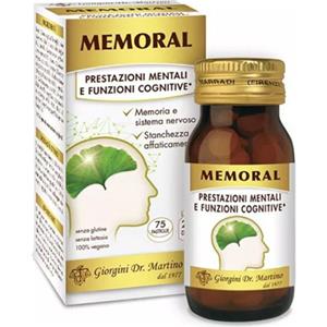 Dr. Giorgini Memoral - Integratore alimentare con Ginkgo Biloba, Aminoacidi e Vitamine per Memoria e Funzioni Cognitive - 75 Pastiglie