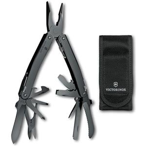 VICTORINOX Coltellino Svizzero Swiss Tool Spirit MXBS, 24 Funzioni, Multi-strumento con Pinza, Cacciavite, Apriscatole, Fodero da Cintura in Nylon, Nero
