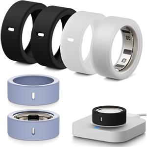 Hexasider [6 pezzi] Smart Ring Protector per Oura Ring Gen 4 / Oura Ring Gen 3 / Samsung Galaxy Ring Anti Caduta Elastico Silicone Cover Accessori per Oura Ring (M per 8/9/10/11)