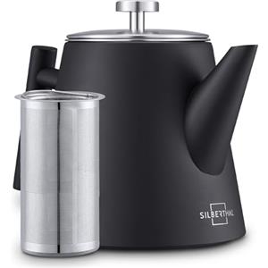 SILBERTHAL Teiera con infusore 1L - Acciaio Inox - Mantiene il tè caldo - Isolamento a doppia parete - Teapot