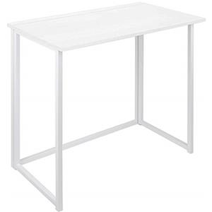 Leader Accessories Scrivania Pieghevole per Computer e Laptop, Tavolo da Studio Ufficio Industriale, Scrivania operativa, Scrivania Richiudibile, Stabile, Bianco, Metallo Robusto, 80 * 45 * 72 cm
