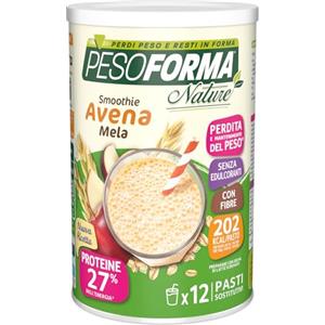 Pesoforma Nature Smoothie Mela sostitutivo per il controllo del peso, a base di crusca d'avena, Solo 202 calorie, 12 pasti 420 gr