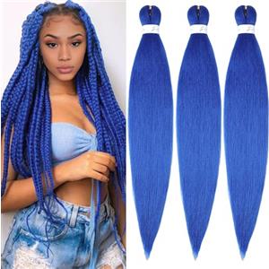 YDDM Capelli Per Treccine Africane Extension Trecce Blu Braids Extension 20 Pollici 3packs Extension Per Treccine Africane Extension Capelli Per Trecce Braiding Hair(20 pollici, Blue#)