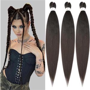 YDDM Pre stretched braiding hair extension 20 pollici 3Packs Capelli per trecce capelli per treccine africane Box Trecce all'uncinetto Treccia Estensioni dei capelli (20 pollici, 4#)