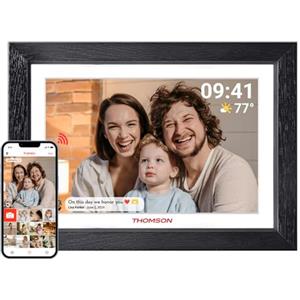 THOMSON 10,1 Pollici Cornice Digitale - Cornice Digitale Foto WiFi, Portafoto Digitale 1280x800 HD Schermo Touch IPS, Condivisione di Immagini Musica Videos del, Calendario, Memoria 32 GB