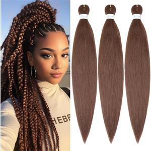 YDDM Capelli Per Treccine Africane Extension Trecce Brown Braids Extension 26 Pollici 3packs Extension Per Treccine Africane Extension Capelli Per Trecce Braiding Hair(26 pollici, 30#)
