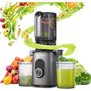 AAOBOSI Spremiagrumi AAOBOSI Estrattore Frutta e Verdura, 110mm Estrattore Di Succo, con Funzione di Inversione, Facile da Pulire, Senza BPA, con Spazzola e 2 Tazze, per Frutta e Verdura