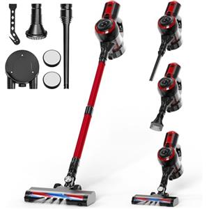 QEXREED Aspirapolvere Senza Fili Potente 4-In-1, Potente Scopa Elettrica Senza Fili 160W 25000Pa, Scopa Elettrica con 2 Modalità, 40 Minuti Di Funzionamento, Filtrazione Del 99,9% Delle Particelle