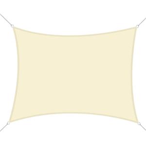 Outsunny Vela Ombreggiante Rettangolare 4x6m, Tenda da Sole per Esterno in Poliestere Anti UV Traspirante Bianco Crema