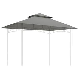 Outsunny Tetto di Ricambio per Gazebo 2.44x1.52 m a 2 Livelli con Tasche Angolari, Copertura per Gazebo da Giardino per Barbecue in Poliestere 160 g/m², UV50+, Grigio Chiaro