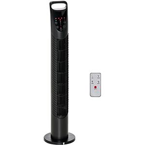 HOMCOM Ventilatore a Colonna con Telecomando fino a 5m, Oscillante 70° con 3 Modalità e 3 Velocità, Timer 7.5h, 40W Nero, Ф18x78.5cm