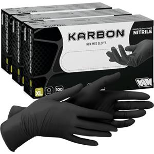 Eurocali 300 Guanti Neri Nitrile Monouso Non Sterili Senza Lattice e Senza Talco per Pelli Sensibili Colore Nero Taglia XL