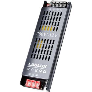 LASLUX Alimentatore LED 12V 16.7A 200W, Dimmer Trasformatore Universale AC 220V a DC 12V, Professionale per Strisce e Luce a Bassa Tensione, Lampade (12V, 200 Watt)