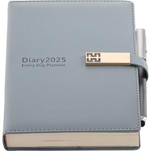 Goldaypln Agenda accademica 2025, formato A5, una pagina al giorno, da gennaio 2025 a dicembre 2025, agenda mensile giornaliera con linguette mensili colorate, penna, passante per penna e tasca interna,