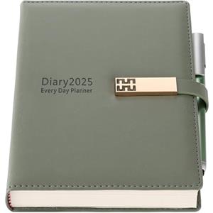 Goldaypln Agenda accademica 2025, formato A5, una pagina al giorno, da gennaio 2025 a dicembre 2025, agenda mensile giornaliera con linguette mensili colorate, penna, passante per penna e tasca interna,