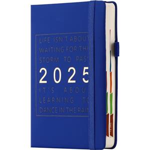 Goldaypln Agenda 2025, formato A5, una pagina al giorno, da gennaio a dicembre, planner giornaliero per tutto l'anno, con linguette mensili colorate, diario accademico 2025 con copertina rigida, con tasca
