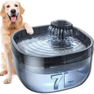 FEELNEEDY Fontanella per Cani e Gatti 7L/1.8Gal/230oz, Fontana d'Acqua Fresca con Serbatoio Visivo Senza BPA Distributore con Sistema di Filtrazione a 3 Strati e Pompa Silenziosa