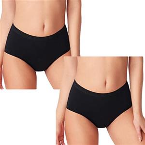 Cotonella 2 Period Panties ADB63 Coulotte da Ciclo Mestruale Flusso Abbondante. Mutande Assorbenti Mestruali - Lavabile - Periodico - Incontinenza - Mestruazioni - Donna Intimo Protettive Nero 2/S