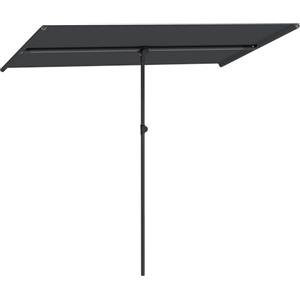 Outsunny Ombrellone da Giardino 1.5x2 m Girevole a 180° ad Altezza Regolabile con Manovella, Ombrellone da Esterno in Alluminio e Poliestere 180g/㎡, per Cortile, Terrazza Balcone, UV50+, Grigio Scuro