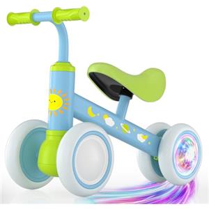 Lilian&Gema Bicicletta Senza Pedali per 1 Anni- Bicicletta Equilibrio per Bambini 12-24 Mesi,Quad per bambini colorato e illuminato con sedile morbido,balance bike,regalo bambino 1 anno
