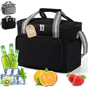 DUNSOO 15L Borsa Termica Porta Pranzo, Borsa Termica, Borsa Frigo, Borsa Pranzo Ufficio Donna, Borsa Termica Piccola per Picnic/All'aperto/Barbecue/Campeggio/Viaggi da Usare Anche in Spiaggia