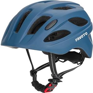 Favoto Casco per Bambini Leggero - Casco da Bicicletta Regolabile Traspirante per Ragazzi e Ragazze Protezione Sicura S Blu