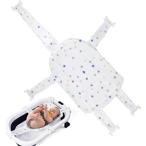 Aolso Cuscino Bagnetto Neonato, Galleggiante Tappetino da Bagno Per Bambini, Riduttore Vaschetta Bagnetto Confortevole, Supporto Pieghevole Per Vasca da Bagno (Stella)