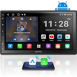ATOTOZONE A5L 2+32G Android Autoradio 2 Din 7 Pollici con GPS WiFi, Stereo 2 Din Android Auto/CarPlay senza fili, Compatibile con DAB/DAB+, Bluetooth FM/AM Radio, EQ DSP