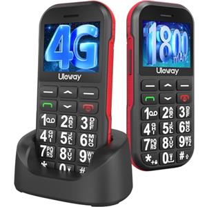 CHAKEYAKE 4G Telefono Cellulare per Anziani con USB Tipo C Ricarica Rapida|1800mAh Batteria, Tasti Grandi,Volume Alto,Funzione SOS,Base di Ricarica, Chiamata Rapida,Torcia, Sveglia, Facile da Usare.Nero