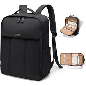GOLF QUALITY Zaino Porta PC Donna 16 Pollici Impermeabile per Computer Portatil, Università, Viaggi, Lavoro, Scuola, Aereo - Nero