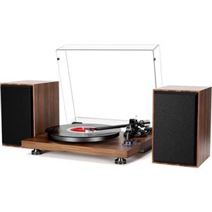 Mersoco HiFi - Giradischi Bluetooth USB, giradischi con altoparlante, impianto stereo compatto e contrappeso regolabile, uscita RCA