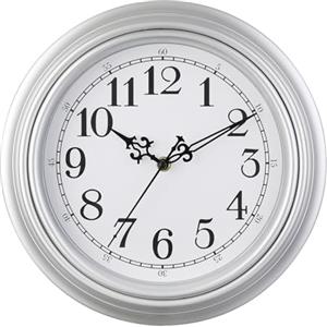 Plumeet Orologio da Parete Retrò, Orologio Silenzioso Classico da 30cm Senza Tick, Adatto per Decorare Soggiorno, Camera da Letto, Ufficio, Alimentazione a Batteria, Argenteo