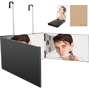 Dottall Specchio a 360 Gradi, 3 Vie Con Gancio, Cosmetico Regolabile Da Barba e Parrucchiere per Bagno, Camera Da Letto, Doccia, Rasatura e Styling