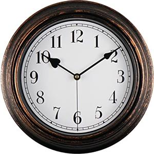 DIYZON Orologio a Muro Vintage, Orologio da Parete da 30cm Silenzioso senza Ticchettio, Numeri Numeri Arabi Facili da Leggere, Orologio al Quarzo di Alta Qualità Alimentato a Batteria