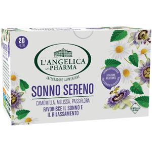 L'Angelica Tisana Sonno Sereno - 20 Filtri con Camomilla, Melissa e Passiflora per un Rilassamento Naturale
