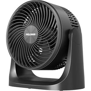 Pelonis Ventilatore da tavolo compatto a 3 livelli, 18 cm, con inclinazione di 100°, funzionamento silenzioso per camera da letto e ufficio, a risparmio energetico, nero
