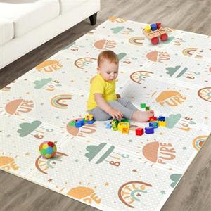 SUPERBE BEBE Tappeto Gioco Bambini Pieghevole 120x180x1cm Palestrina Neonato Montessori Reversibile Non Tossico E Impermeabile In Schiuma Per Bimbi. Palestra Neonati - Tappeto Tummy Time Neonati - Regalo Bambino