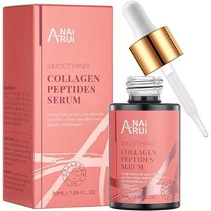 ANAI RUI ANAiRUi Siero Collagene Peptide per il Viso con acido ialuronico | Contro linee sottili e rughe, Siero anti-invecchiamento per viso e collo, 30 ml