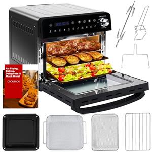 Emphsism Mini Forno Friggitrice ad Aria da 14L | Versatile Airfryer XXL da 1800W con Finestra Osservare, Forno 11 in 1 Temperatura Mas 210℃, Mini Forno Friggitrice ad Aria Calda con 7 Accessori e Ricettario
