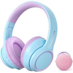 TONOSHARK Cuffie Bluetooth Bambina, Cuffie Antirumore Bambini, 60h Autonomia, Wireless Over-Ear Con Microfono, Pieghevoli, Custodia Inclusa, Per Scuola e Viaggi (Viola)