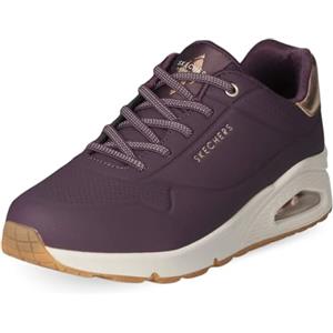 Skechers Uno- Shimmer Away, Scarpe da Ginnastica Donna, White Durabuck Rose Gold Duraleather Trim, 38.5 EU