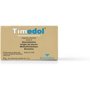 Revalfarma Timedol - Integratore alimentare per la funzionalità articolare con glucosammina, artiglio del diavolo, MSM e bromelina - 20 compresse rivestite