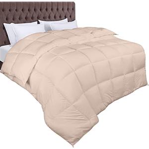Utopia Bedding Piumone - Piumino Matrimoniale - Piumino Letto Matrimoniale - Trapunta Matrimoniale 100% Microfibra in Fibra Cava - (Beige, 220 x 240 cm- 370 gsm)
