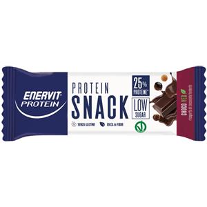 ENERVIT Protein Snack Barretta Proteica al Cioccolato Fondente - Basso Zucchero, Alta Proteina, Fonte di Fibre
