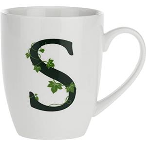 La Porcellana Bianca - Tazza Lettera S in Stoneware Bianco da 380 CC - Arredo Casa e Cucina, Idea Regalo