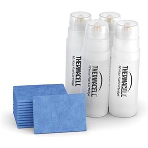 Thermacell Ricarica per Repellente Antizanzare, Protezione 21m², Inodore, Senza Spruzzi, Sicuro per Tutti, 48 Ore di Durata, 4 Cartucce + 12 Piastrine