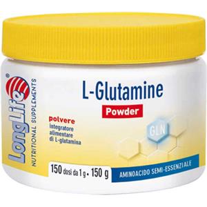 LongLife L-Glutamine Powder 150 g - Integratore di L-glutamina in polvere, adatto a vegani e senza glutine
