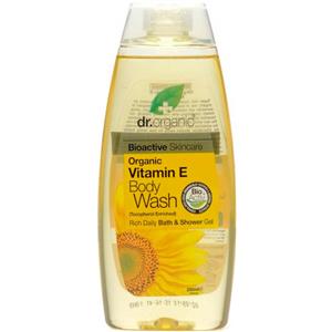 Dr Organic Vitamin E Body Wash - Detergente Corpo Naturale con Vitamina E e Bergamotto, 250 ml